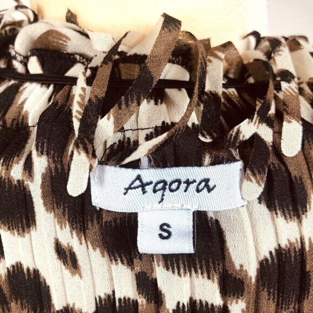 Agora Women's Crinkle Stretch Top with Confetti Fringe Size S 3/4 Sleeve - Picture 9 of 11